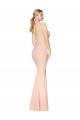 Affordable Sweetheart Shirred Neck Long Floor Length Crepe Prom Dress