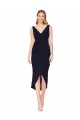 Affordable Short Knee Length V-Neck Crepe Cocktail Wrap Cocktail Prom Dress / Homecoming Dress