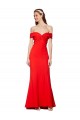 Affordable Cross Front and Back Bardot Sleeveless Crepe Maxi Prom Dress
