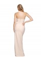Affordable Full Length Low Back Strapless Crepe Prom Dress with Thigh High Side Split