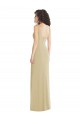 Affordable Wide Strap Slash Cutout Empire Crepe Prom Dress with Front Slit