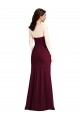 Affordable Strapless Crepe Maxi Prom Dress with Front Slit