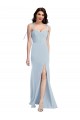 Affordable Bustier Style Crepe Prom Dress with Bow Straps