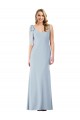 Affordable V-Back Bow Shoulder Trumpet Prom Dress