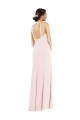 Affordable Criss Cross Halter Princess Line Trumpet Crepe Prom Dress