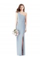 Affordable One Shoulder Crepe Trumpet Prom Dress with Front Slit