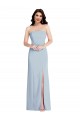 Affordable Strapless Scoop Back Maxi Crepe Prom Dress with Front Slit