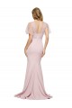 Affordable Crepe Long Sweetheart Neckline Prom Dress with Tulle Overlay Shoulders