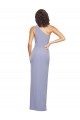 Affordable Floor Length One Shoulder Crepe Prom Dress with Pencil Skirt and Side Split