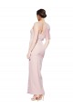 Affordable One Shoulder Tulle Overlay Sweetheart Neckline Long Crepe Prom Dress with Thigh Split