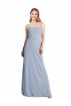 Affordable Straight Neckline Crepe Slip Prom Dress with Strappy Back