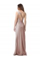 Affordable One Shoulder Black-Tie Floor Length Long Stretch Satin Prom Dress