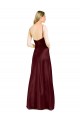 Affordable Sleek Spaghetti Straps V-Neck Stretch Satin Prom Dress with Center Front Slit