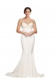 Affordable Strapless Cowl Neck Sweep Train Stretch Satin Prom Dress