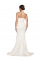 Affordable Strapless Cowl Neck Sweep Train Stretch Satin Prom Dress