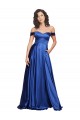 Affordable Ball Gown Off the Shoulder Sweetheart Stretch Satin Prom Dress