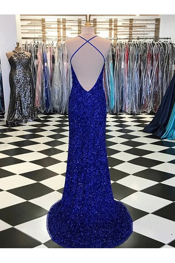 Affordable V-Neck Sleeveless Long Velvet Sequin Prom Dress