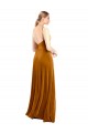 Affordable Long Velvet Cowl Neck Slip Prom Dress