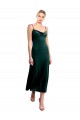 Affordable Midi Length Cowl Neck Velvet Slip Cocktail Prom Dress / Homecoming Dress