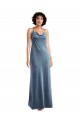 Affordable Cowl Neck Velvet Maxi Slip Prom Dress