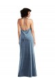 Affordable Cowl Neck Velvet Maxi Slip Prom Dress
