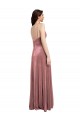 Affordable Low Scoop Back Long V-Neck Velvet Slip Prom Dress