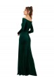 Affordable Off the Shoulder Long Sleeves Stretch Velvet Prom Dress