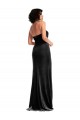 Affordable Empire Waist Stretch Velvet Prom Dress with Halter Strap