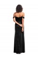 Affordable Off the Shoulder Drapped Sleeves Stretch Velvet Prom Dress