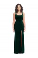 Affordable Square Neck Long Velvet Maxi Prom Dress