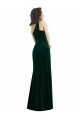 Affordable One Shoulder Velvet Trumpet Prom Dress with Front Slit