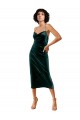 Affordable Midi Length Sleek Cowl Neckline Short Velvet Cocktail Prom Dress / Homecoming Dress