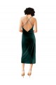 Affordable Midi Length Sleek Cowl Neckline Short Velvet Cocktail Prom Dress / Homecoming Dress