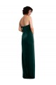 Affordable Scooped Strapless Long Velvet Prom Dress with Daring Side Slit